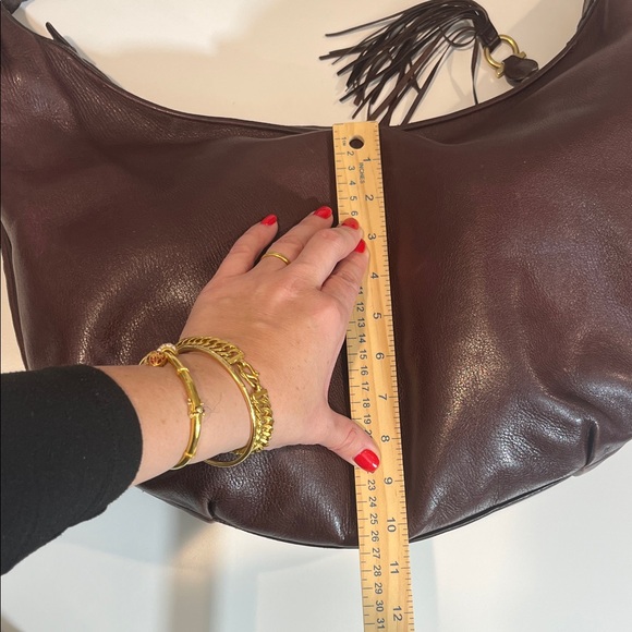 Salvatore Ferragamo Fringe Brown Leather Hobo Bag - Picture 10 of 12